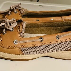 Sperry Tan Mesh Boat Shoes